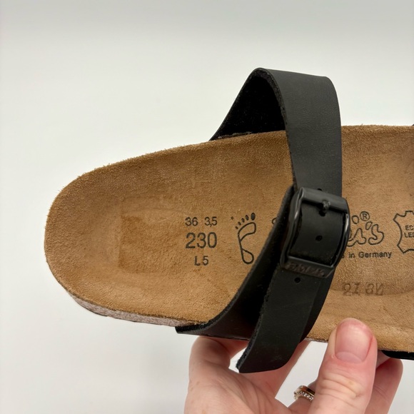 NEW Birkenstock Birki’s 230 Fussbelt Leather Black Straps Casual Basic Germany - Picture 3 of 8